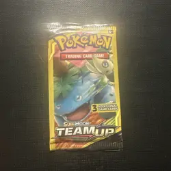 1 Pokemon Sun & Moon Team Up 3 Card Mini Booster Pack Factory Sealed - Image 1