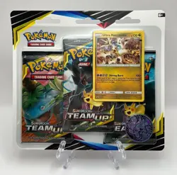 (402909) Pokemon Sun & Moon Team Up Ultra Necrozma 3-Pack Blister Factory Sealed - Image 1