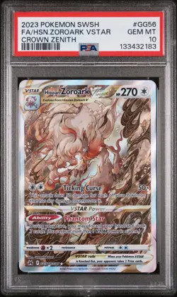 2023 POKEMON SWORD & SHIELD CROWN ZENITH FULL ART/HISUIAN ZOROARK VSTAR PSA 10 - Image 1