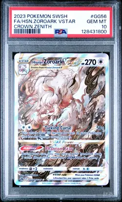 2023 POKEMON SWORD & SHIELD CROWN ZENITH FULL ART/HISUIAN ZOROARK VSTAR PSA 10 - Image 1