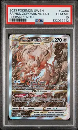 2023 POKEMON SWORD & SHIELD CROWN ZENITH FULL ART/HISUIAN ZOROARK VSTAR PSA 10 - Image 1
