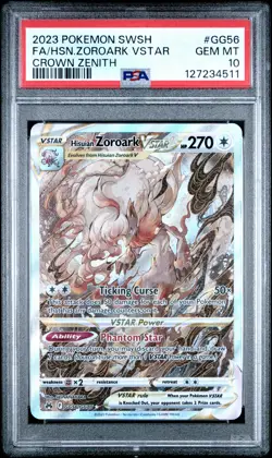 PSA 10 HISUIAN ZOROARK VSTAR FULL ART SWORD & SHIELD CROWN ZENITH 2023 POKEMON - Image 1