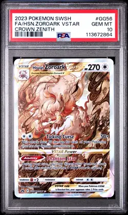 2023 POKEMON SWORD & SHIELD CROWN ZENITH FULL ART/HISUIAN ZOROARK VSTAR PSA 10 - Image 1