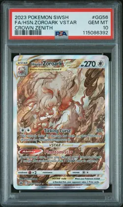 2023 POKEMON SWORD & SHIELD CROWN ZENITH FULL ART/HISUIAN ZOROARK VSTAR PSA 10 - Image 1