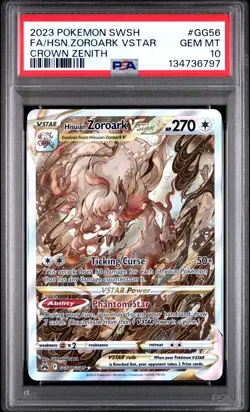 2023 POKEMON SWORD & SHIELD CROWN ZENITH FULL ART/HISUIAN ZOROARK VSTAR PSA 10 - Image 1