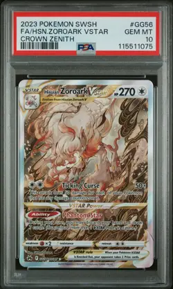 2023 POKEMON SWORD & SHIELD CROWN ZENITH FULL ART/HISUIAN ZOROARK VSTAR PSA 10 - Image 1