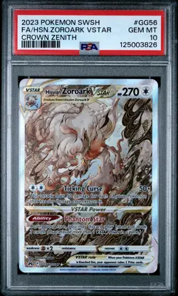 2023 POKEMON SWORD & SHIELD CROWN ZENITH FULL ART/HISUIAN ZOROARK VSTAR PSA 10 - Image 1