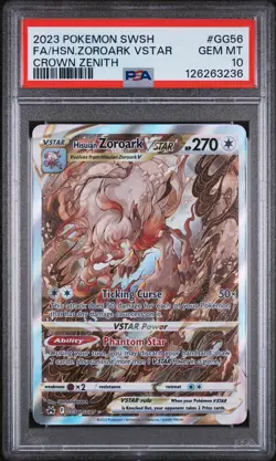 2023 POKEMON SWORD & SHIELD CROWN ZENITH FULL ART/HISUIAN ZOROARK VSTAR PSA 10 - Image 1