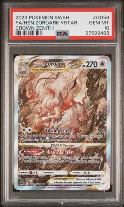 2023 POKEMON SWORD & SHIELD CROWN ZENITH FULL ART/HISUIAN ZOROARK VSTAR PSA 10 - Image 1