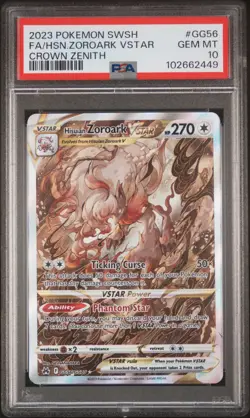 2023 POKEMON SWORD & SHIELD CROWN ZENITH FULL ART/HISUIAN ZOROARK VSTAR PSA 10 - Image 1