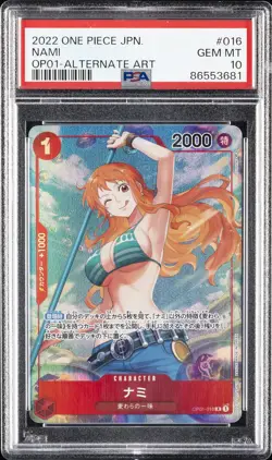 2022 ONE PIECE JPN OP01-ROMANCE DAWN ALTERNATE ART #016 NAMI PSA 10 - Image 1