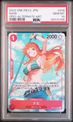 2022 ONE PIECE JPN OP01-ROMANCE DAWN ALTERNATE ART #016 NAMI PSA 10 - Image 1