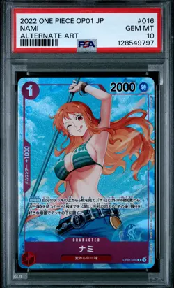 2022 ONE PIECE JPN OP01-ROMANCE DAWN ALTERNATE ART #016 NAMI PSA 10 - Image 1