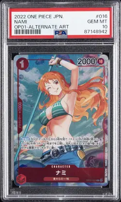 2022 ONE PIECE JPN OP01-ROMANCE DAWN ALTERNATE ART #016 NAMI PSA 10 - Image 1