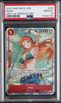 2022 ONE PIECE JPN OP01-ROMANCE DAWN ALTERNATE ART #016 NAMI PSA 10 - Image 1