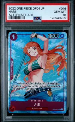2022 ONE PIECE JPN OP01-ROMANCE DAWN ALTERNATE ART #016 NAMI PSA 10 - Image 1