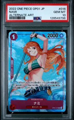 2022 ONE PIECE JPN OP01-ROMANCE DAWN ALTERNATE ART #016 NAMI PSA 10 - Image 1