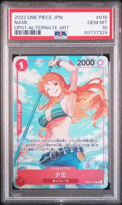 2022 ONE PIECE JPN OP01-ROMANCE DAWN ALTERNATE ART #016 NAMI PSA 10 - Image 1