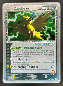 2004 Pokemon EX Team Rocket Returns Rocket's Zapdos Holo #106/109 - Image 1