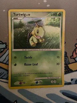 Pokemon TCG Turtwig Diamond & Pearl DP01 Black Star Promo Cosmos Holo - Image 1