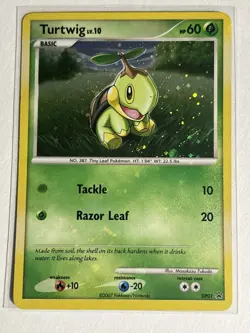 Turtwig DP01 - Diamond & Pearl Black Star Promo Holo Rare HOLOBLEED Pokemon Card - Image 1