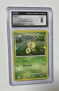 CGC 8 Turtwig Holo DP01 Black Star Promo Diamond & Pearl 2007 Pokemon Card Swirl - Image 1