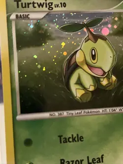 Pokemon TCG Turtwig POP RARE PROMO Holo DP01 Pokemon Promos LP Half SWIRL - Image 3