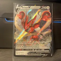 Scizor V 118/189 SWSH Darkness Ablaze Ultra Rare Holo Pokemon 2020 NM - Image 1