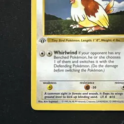 Pokemon TCG Pidgey 057/102 Base Set (Shadowless) Common card 1st Edition LP - Image 5