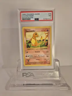 1999 Base Set PSA 7 Pokemon TCG Charmander #46/102 Shadowless Common Card WOTC - Image 1