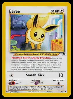 Pokemon Card Eevee 38/75 Neo Discovery - Image 1