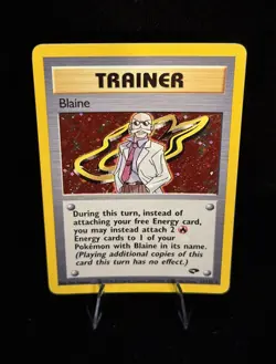 Blaine Trainer 17/132 | Holo Rare | Gym Heroes Vintage Pokemon Card (2000) - LP - Image 1