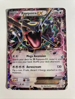Pokemon TCG Rayquaza EX XY69 Black Star Promo Holo Card 2015 MP/LP Condition - Image 1
