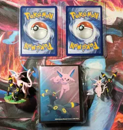 **Umbreon EX **Espeon EX SVP Promo Cards - Gem Mint Condition + Figurine and Pin - Image 2
