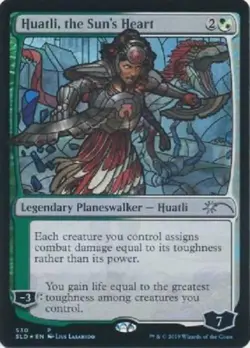 ~ Huatli, the Sun's Heart Stained Glass ~ NM Foil ~ Secret Lair ~ MTG ~ - Image 1