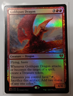English Goldspan Dragon NM Foil Promos: Prerelease Cards MTG kaldheim set - Image 1