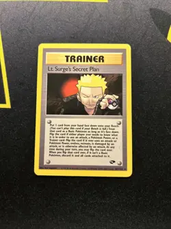 Lt. Surge’s Secret Plan 107/132 MP -Vintage Rare Pokemon Card- Gym Challenge (7q - Image 1