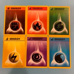 Pokemon Cards Base Set Energy Complete Common Set 97/102-102/102 NM/MINT - Image 1