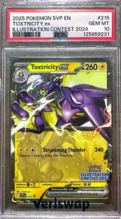 Toxtricity ex SVP 215 Promo PSA 10 GEM MINT Pokemon Illustration Contest 2024 - Image 1