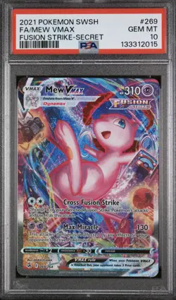 2021 POKEMON SWORD & SHIELD FUSION STRIKE SECRET #269 FULL ART/MEW VMAX PSA 10 - Image 1