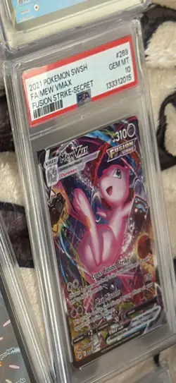 2021 POKEMON SWORD & SHIELD FUSION STRIKE SECRET #269 FULL ART/MEW VMAX PSA 10 - Image 3