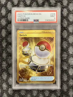 2023 POKEMON MEW EN-151 HYPER RARE #206 SWITCH PSA 9 - Image 1