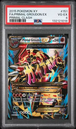 2015 POKEMON XY PRIMAL CLASH #151 FULL ART/PRIMAL GROUDON EX PSA 4 - Image 1