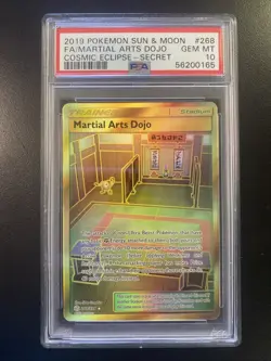 2019 POKEMON SUN & MOON COSMIC ECLIPSE #268/236 MARTIAL ARTS DOJO PSA 10 - Image 1