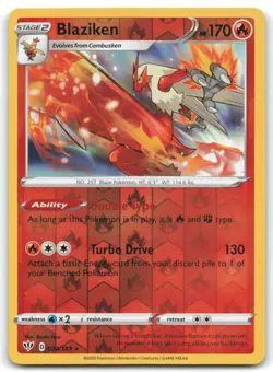 Pokemon - Blaziken - 024/189 - Darkness Ablaze - Rare Reverse Holo - NM/M - Image 1