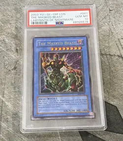 2003 Yu-Gi-Oh The Masked Beast PSA Gem Mint 10 Labyrinth Of Nightmare LON-001 - Image 1