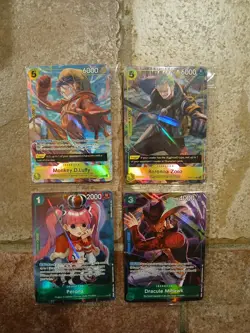 One Piece TCG Illustration Box Vol 3 & 4 Promos Set (SEALED) Luffy, Zoro, Mihawk - Image 1
