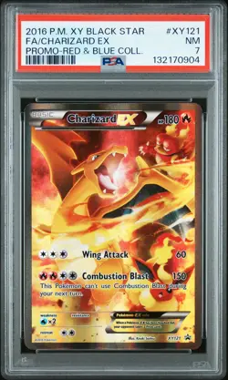 2016 POKEMON XY BLACK STAR PROMO RED & BLUE COLL FULL ART/CHARIZARD EX PSA 7 - Image 1
