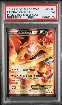 2016 POKEMON XY BLACK STAR PROMO RED & BLUE COLL FULL ART/CHARIZARD EX PSA 7 - Image 1