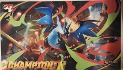 Pokemon TCG Mega Charizard X League Cup Champion Playmat - Image 1